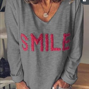 Casual V Neck Long Sleeve T-Shirt